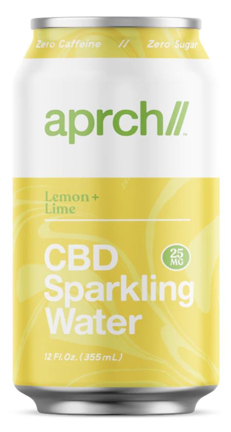 Aprch CBD Sparkling Water 25mg CBD, Lemon + Lime - 12 Fl Oz