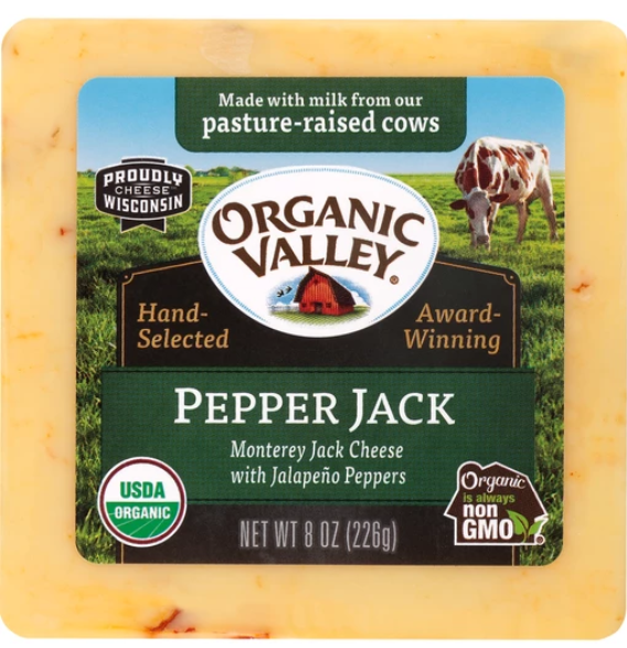Organic Valley Pepper Jack Cheese Block - 8 Oz