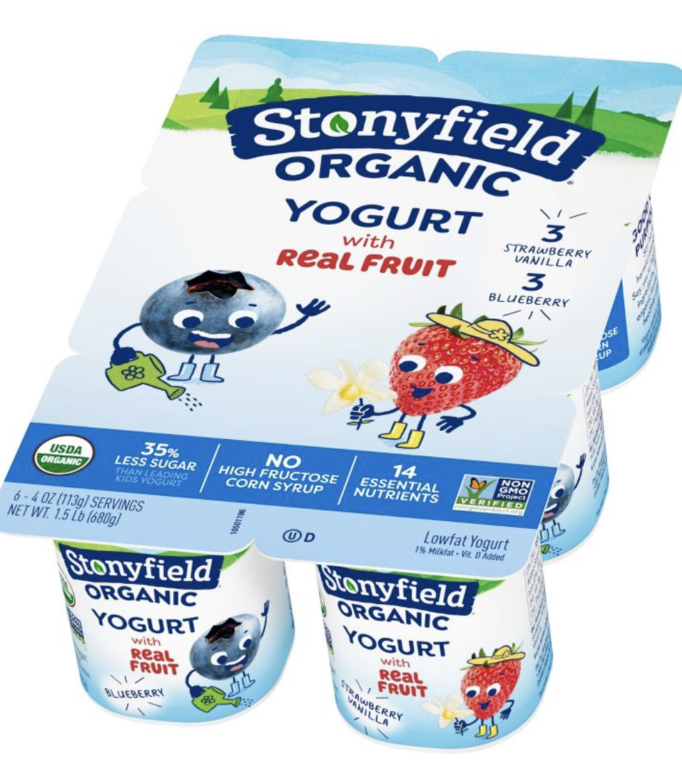 Stonyfield Organic Yobaby 3 Strawberry Vanilla & 3 Blueberry Yogurt 6 pk - 4 oz Each
