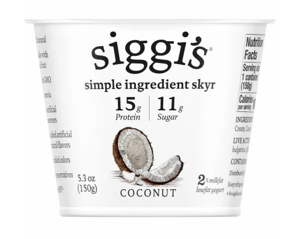 Siggi's 2% Milk Fat Icelandic-Style Skyr Yogurt, Coconut - 5.3 Oz