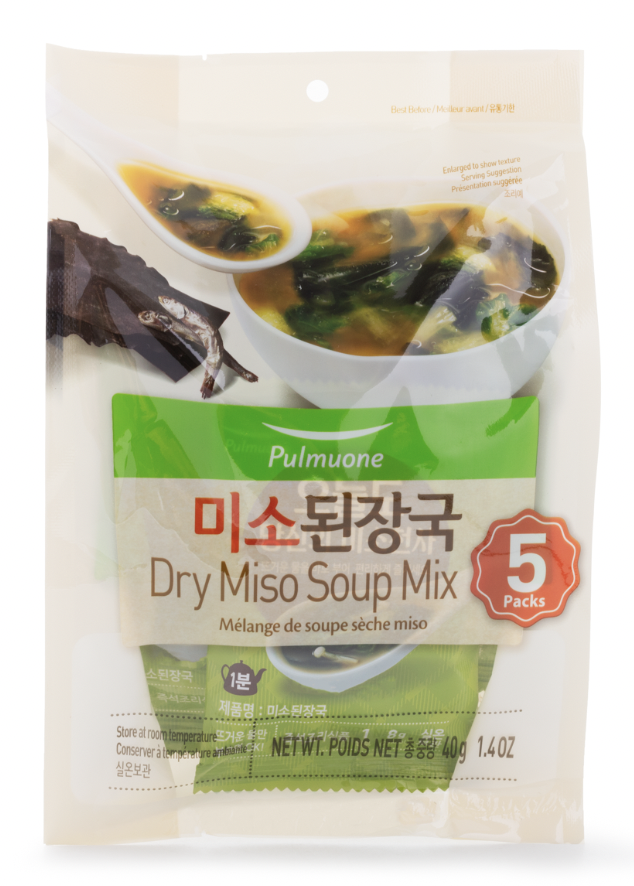 Pulmuone Dry Miso Soup Mix 5ct - 1.4 Oz