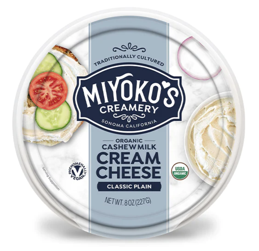 Miyoko's Vegan Organic Cashew Milk Cream Cheese, Classic Plain - 8 Oz