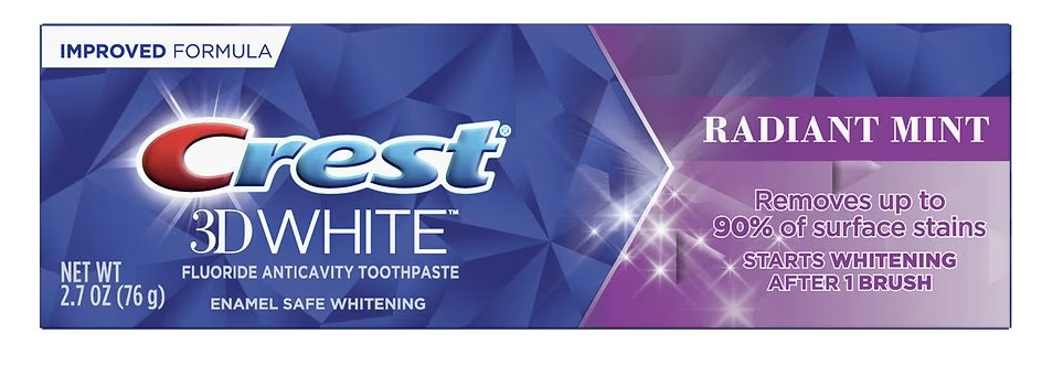 Crest 3D White Advanced Radiant Mint Teeth Whitening Toothpaste - 2.7 Oz