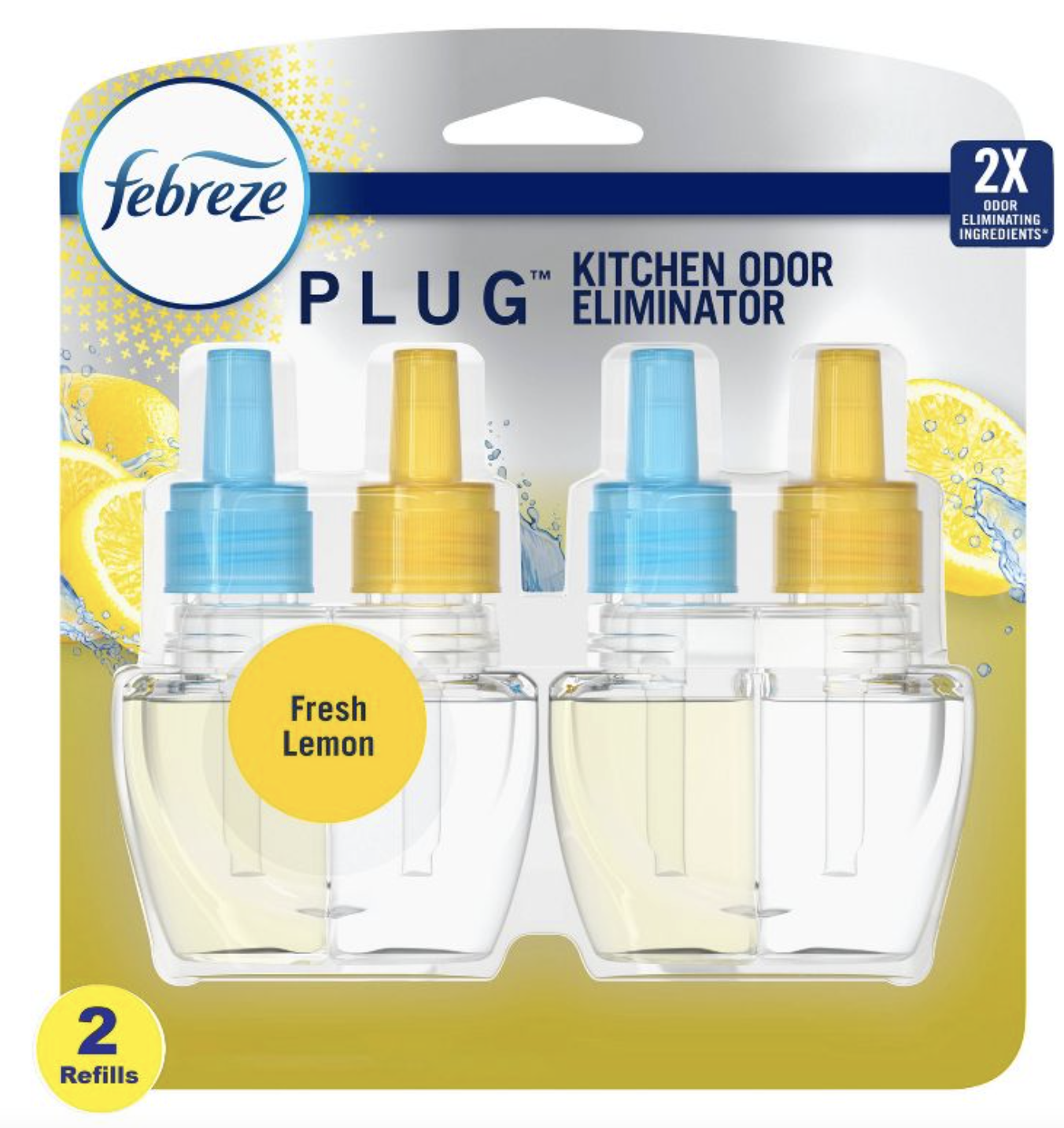 Febreze Kitchen Odor-eliminating Plug-In Air Freshener Fresh Lemon Scent - 2 Count