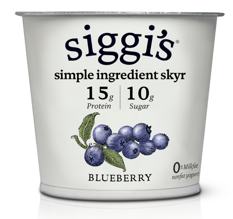 Siggi's Nonfat Icelandic-Style Skyr Yogurt, Blueberry - 5.3 Oz