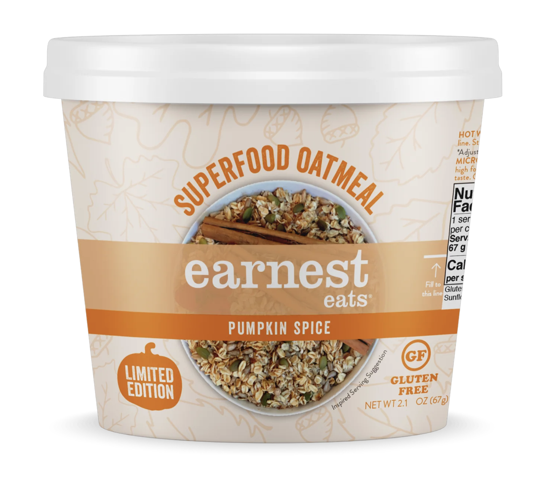 Earnest Gluten Free Pumpkin Spice Superfood Oatmeal Cup - 2.1 Oz