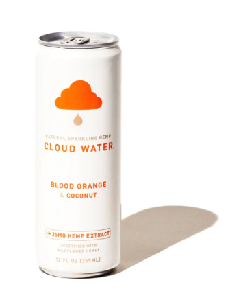Cloud Water CBD-Infused Sparkling Water 25mg CBD, Blood Orange & Coconut - 12 Fl Oz