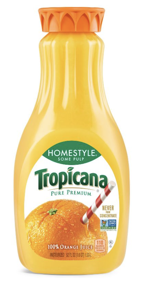 Tropicana Pure Premium 100% Orange Juice, Homestyle Some Pulp - 52 Fl Oz