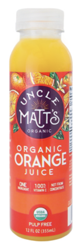 Uncle Matt's Organic Orange Juice Pulp Free - 12 Fl Oz
