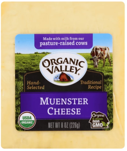 Organic Valley Muenster Cheese Block - 8 Oz