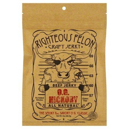 Righteous Felon Craft Jerky, O.G. Hickory Beef Jerky - 2 Oz