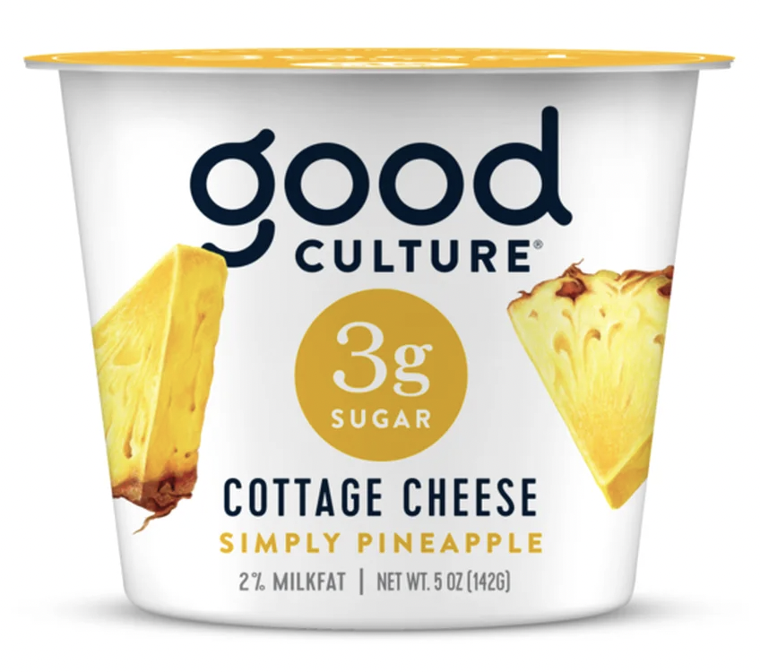 Good Culture Organic Cottage Cheese Pineapple Gluten Free Keto - 5 Oz