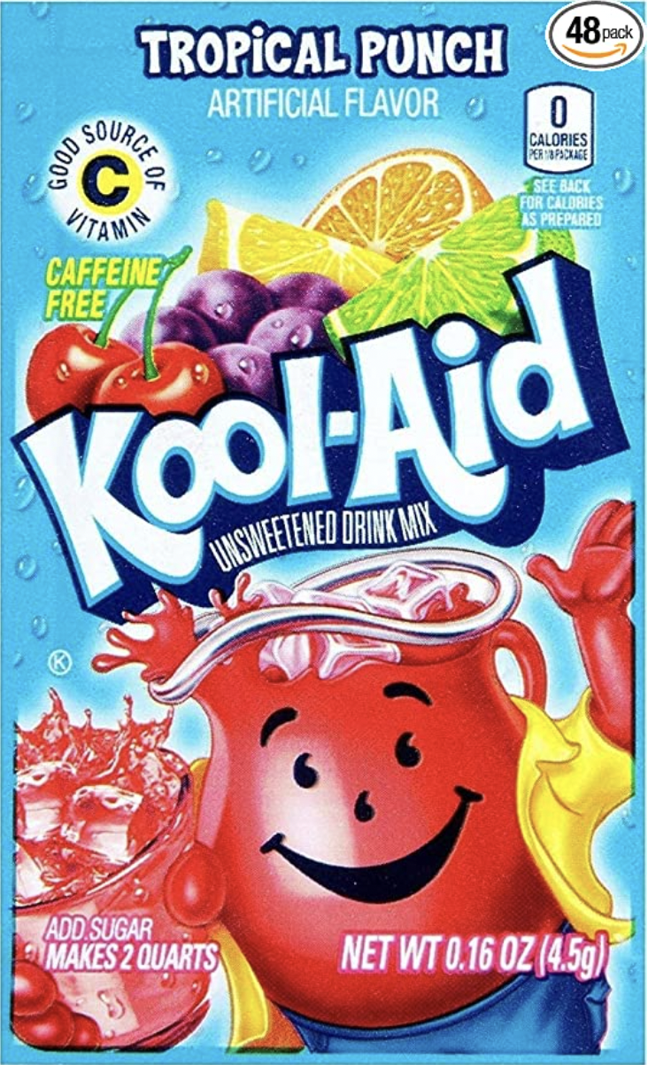 Kool-Aid Unsweetened Drink Mix Tropical Punch Gluten Free - 0.16 Oz
