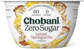 Chobani All Natural Lemon Meringue Yogurt Zero Sugar Lactose Free Gluten Free - 5.3 Oz