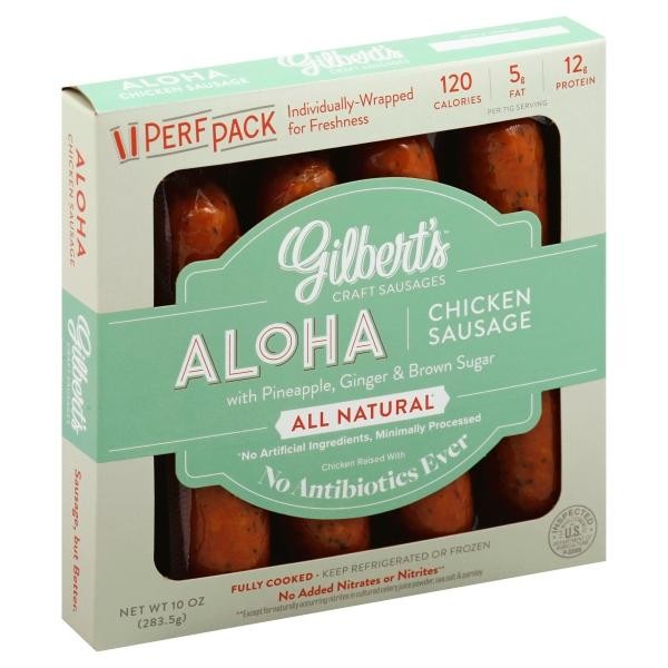 Gilbert’s Aloha Pineapple & Ginger Chicken Sausage - 10 oz