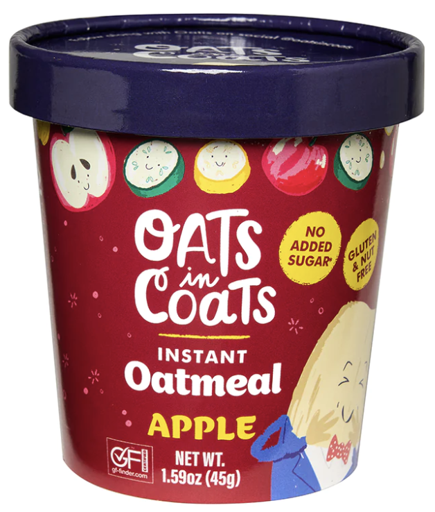 Oats In Coats Gluten Free Instant Oatmeal Apple Flavor Cup - 1.59 Oz