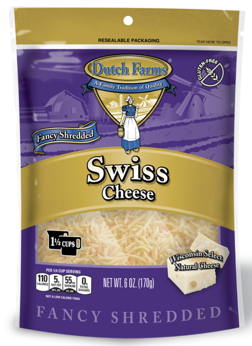 Dutch Farms Fancy Shredded Swiss Cheese - 6 oz