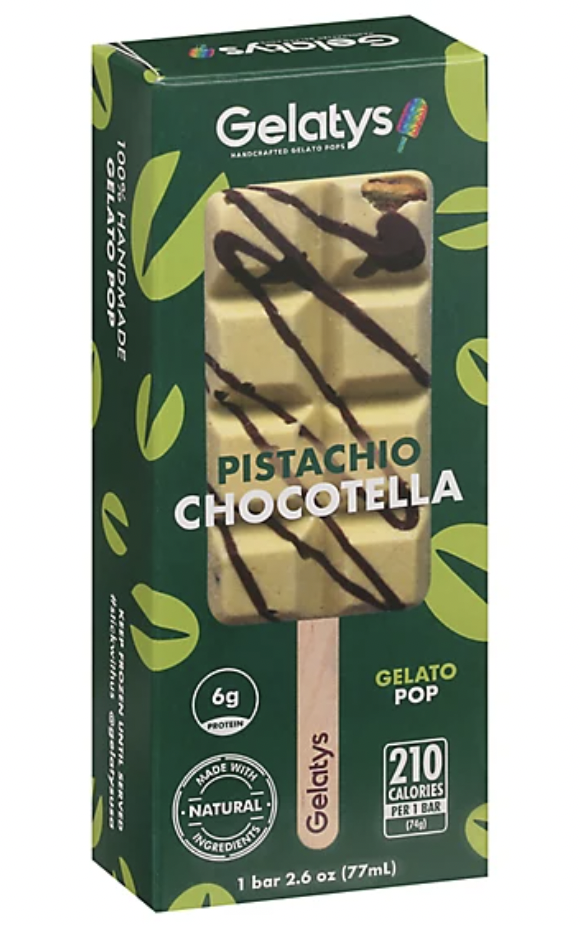 Gelatys Pistachio Chocotella Gelato Pop Natural - 2.6 fl oz