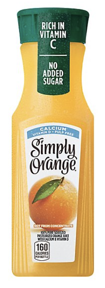 Simply 100% Orange Juice Calcium Pulp Free - 11.5 Fl Oz