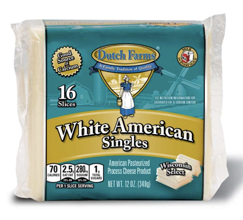 Dutch Farms White American Cheese Slices 16 CT - 12 oz