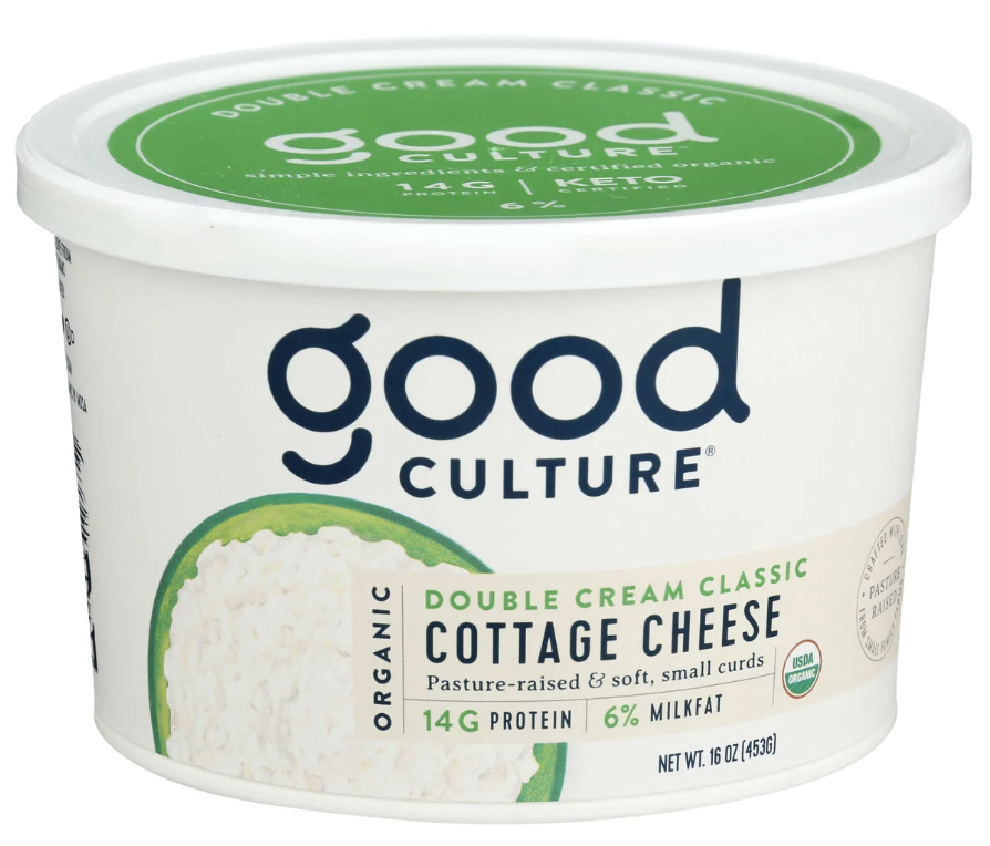 Good Culture Organic Cottage Cheese Double Cream Classic Gluten Free Keto - 16 Oz