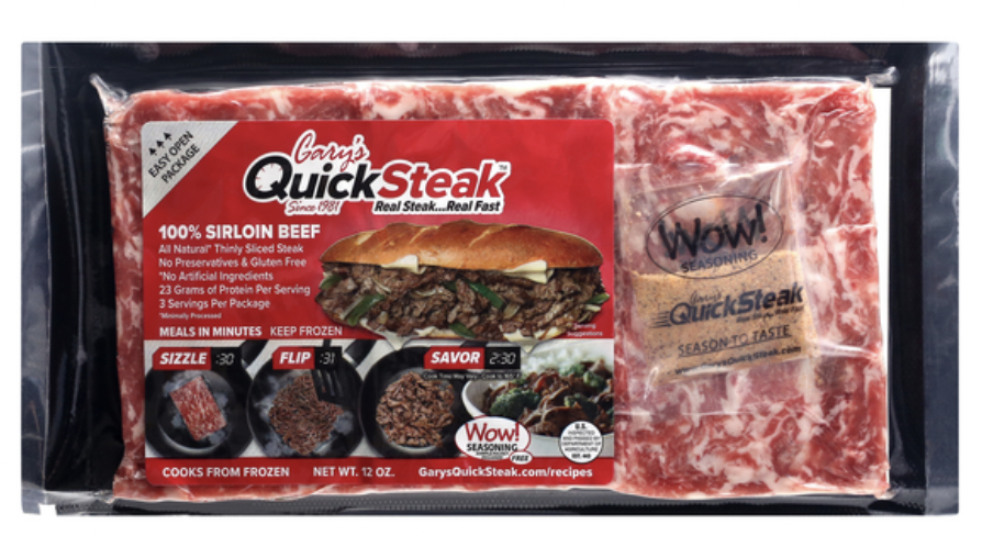 Gary's Quick Steak 100% Sirloin Beef - 12 oz
