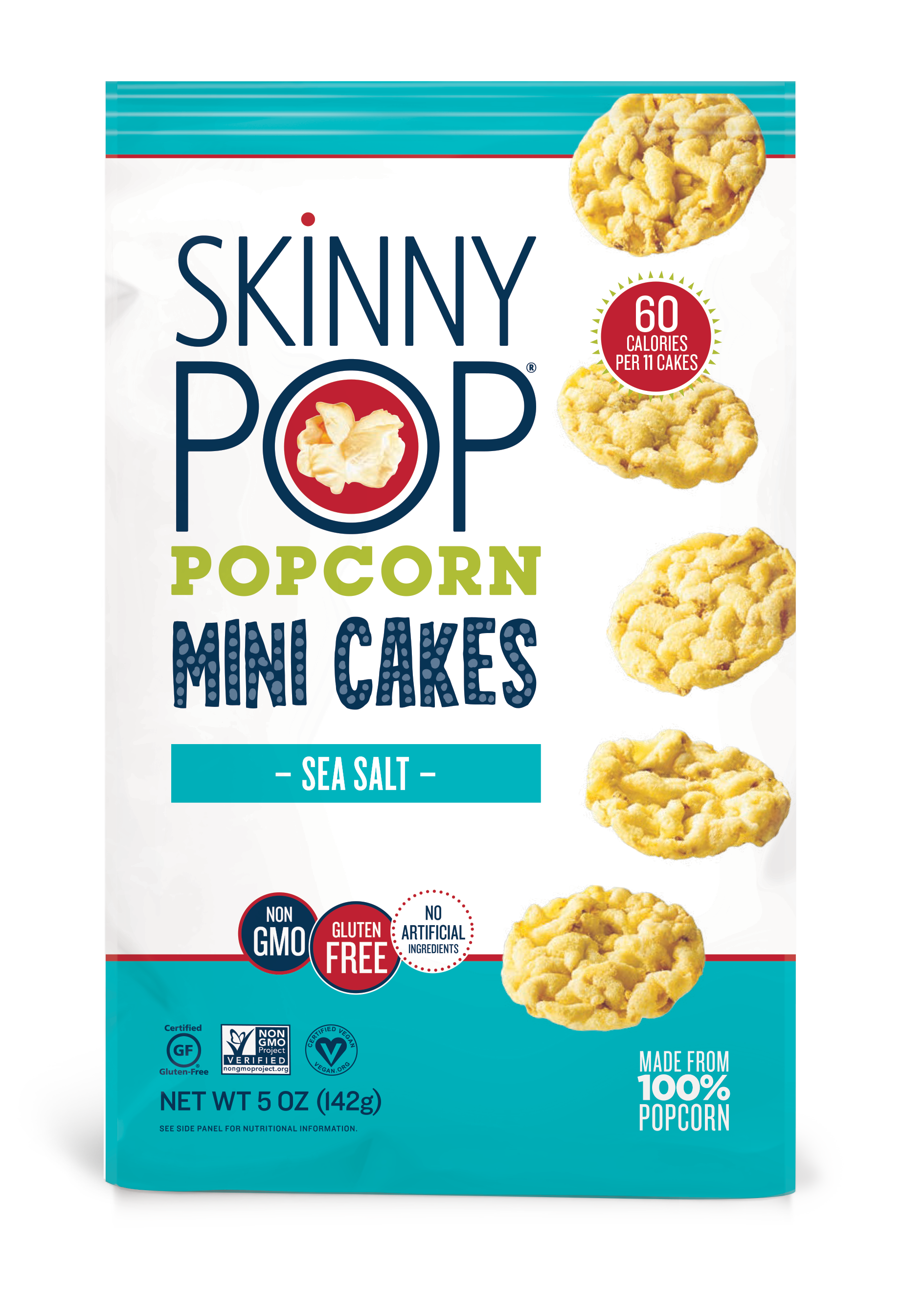 Skinny Pop Gluten Free Sea Salt Popcorn Mini Cakes 5 Oz