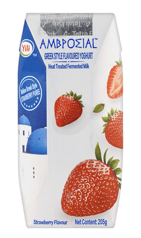 Ambrosial Greek Flavored Yoghurt Strawberry Flavor - 6.93 Fl Oz