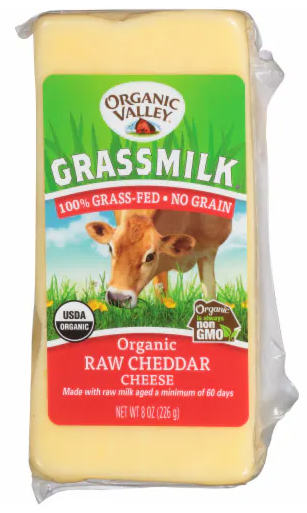 Organic Valley Grassmilk Raw Cheddar Cheese Block - 8 Oz