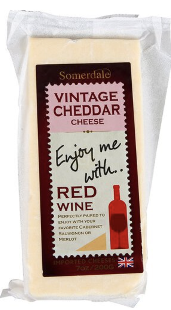 Somerdale Red Wine Vintage Cheddar Cheese - 7 oz