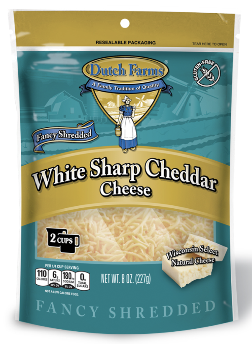 Dutch Farms Fancy Shredded White Sharp Cheddar Cheese - 7 oz