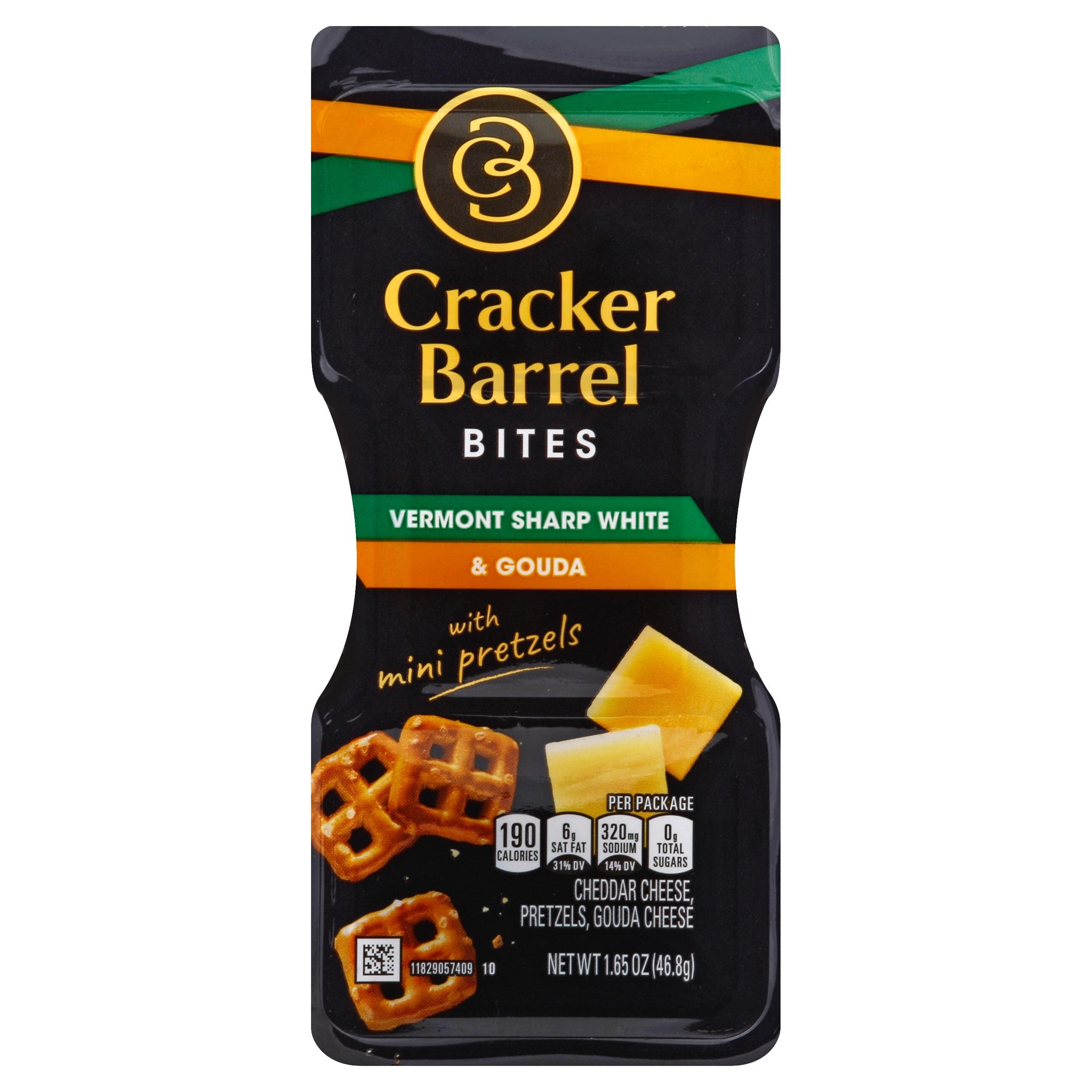 Cracker Barrel Bites, Vermont Sharp White & Gouda With Pretzels- 1.65 Oz