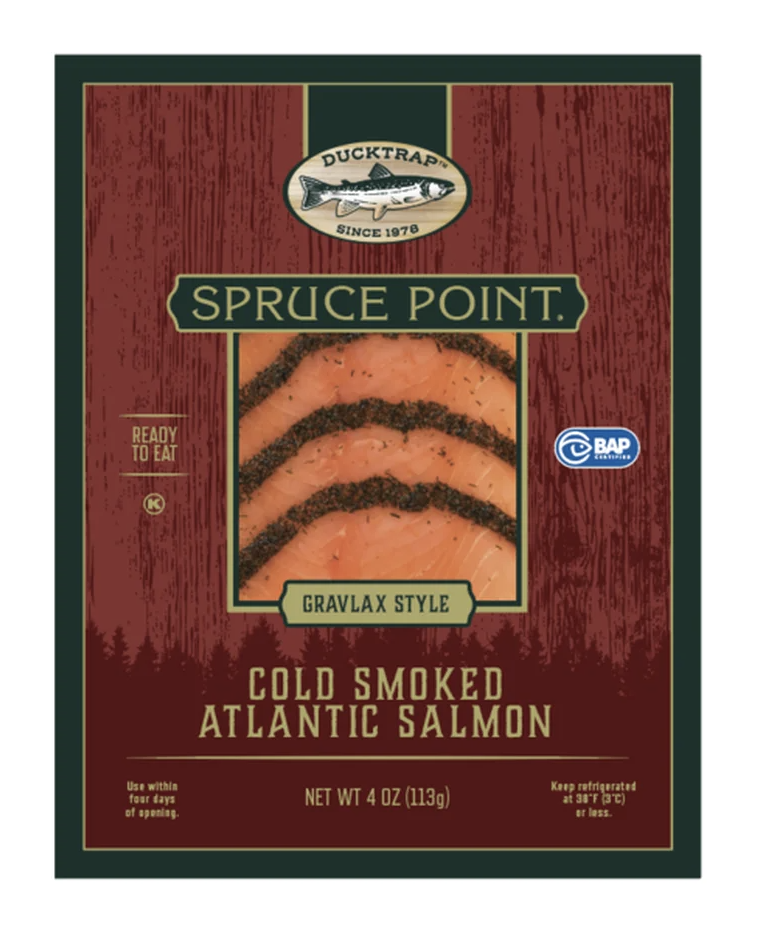 Ducktrap River of Maine Spruce Point Cold Smoked Atlantic Salmon Gravlax Style - 4 oz