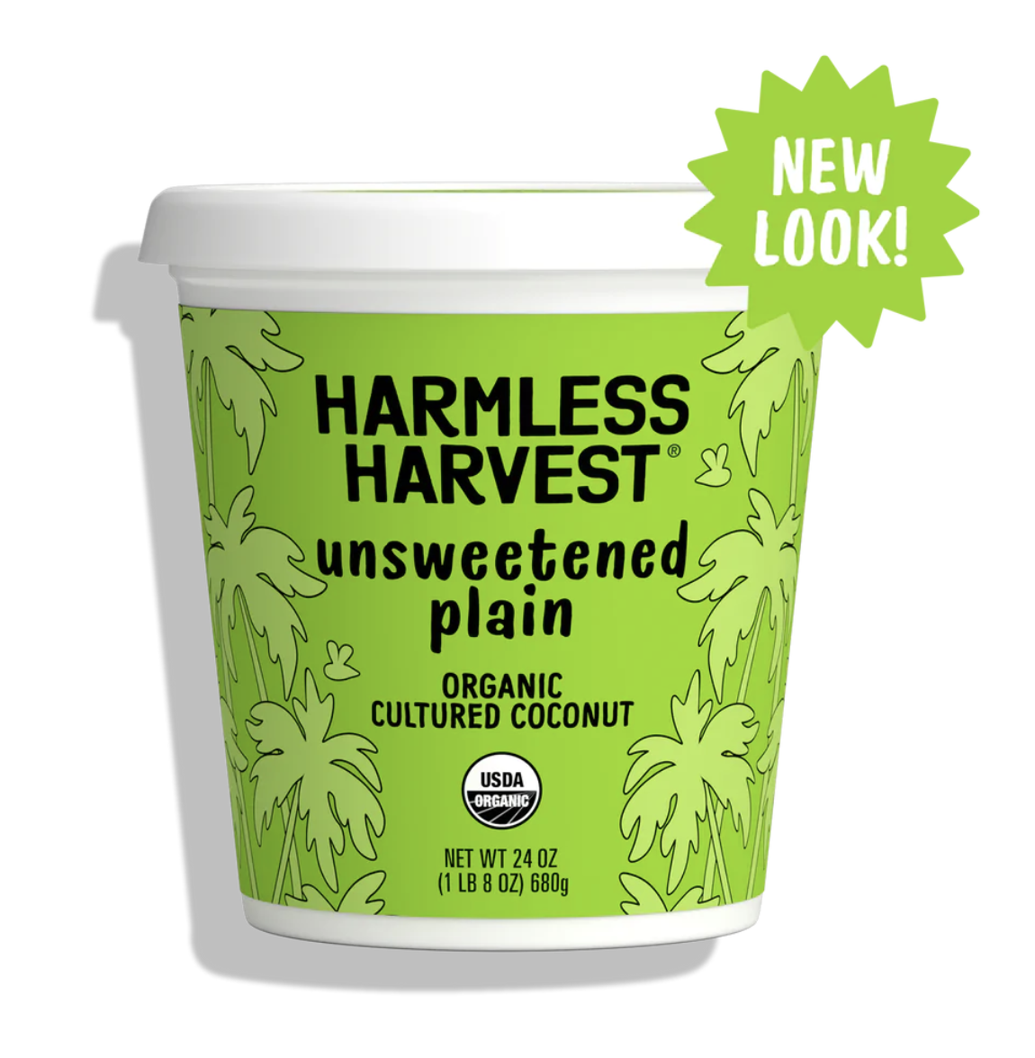 Harmless Harvest Organic Dairy Free Coconut Yogurt, Unsweetened Plain - 24 Fl Oz