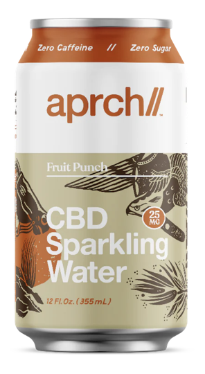 Aprch CBD Sparkling Water 25mg CBD, Fruit Punch - 12 Fl Oz