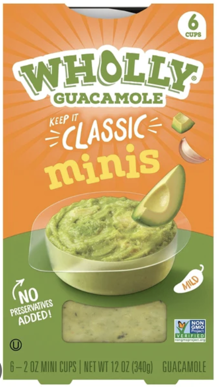 Wholly Guacamole Classic Minis Mild 4 - 2 Oz Cup Each
