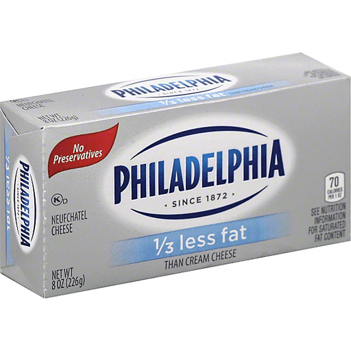 Philadelphia 1/3 Less Fat Cream Cheese - 8 oz