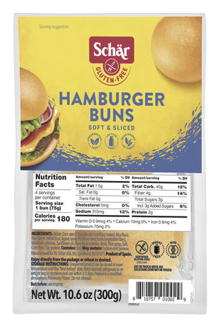Schar Gluten Free Hamburger Buns 4ct - 10.6 Oz