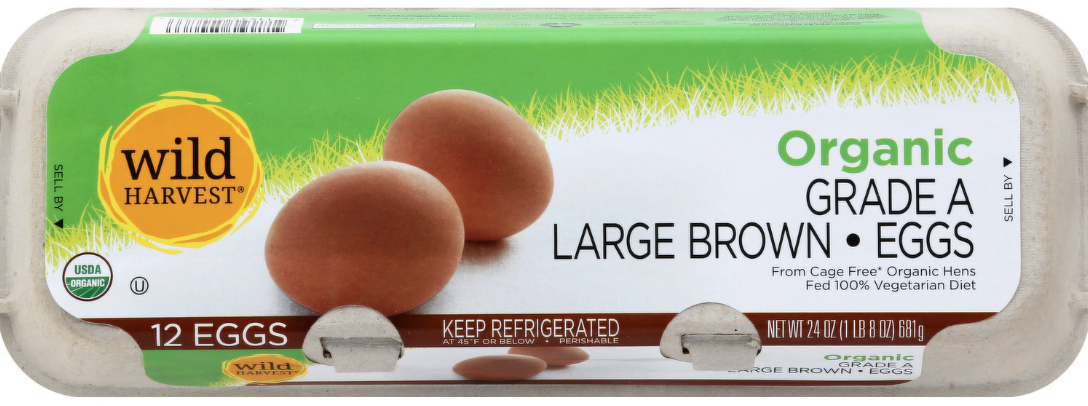 Wild Harvest Organic Grade A Large Brown Eggs - 12 Count