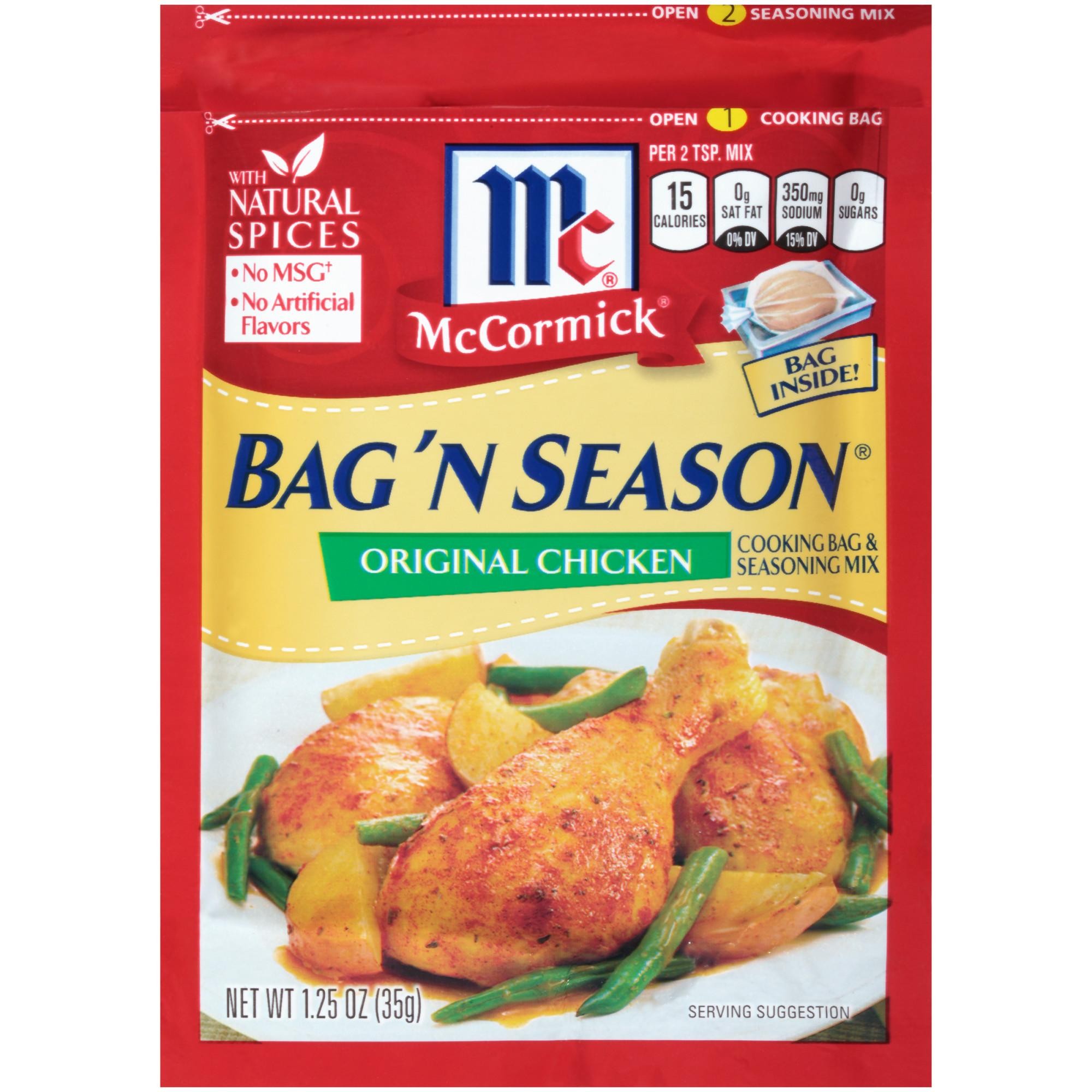 McCormick Bag ‘N Seal Cooking Bag & Seasoning Mix Original Chicken - 1.25 Oz