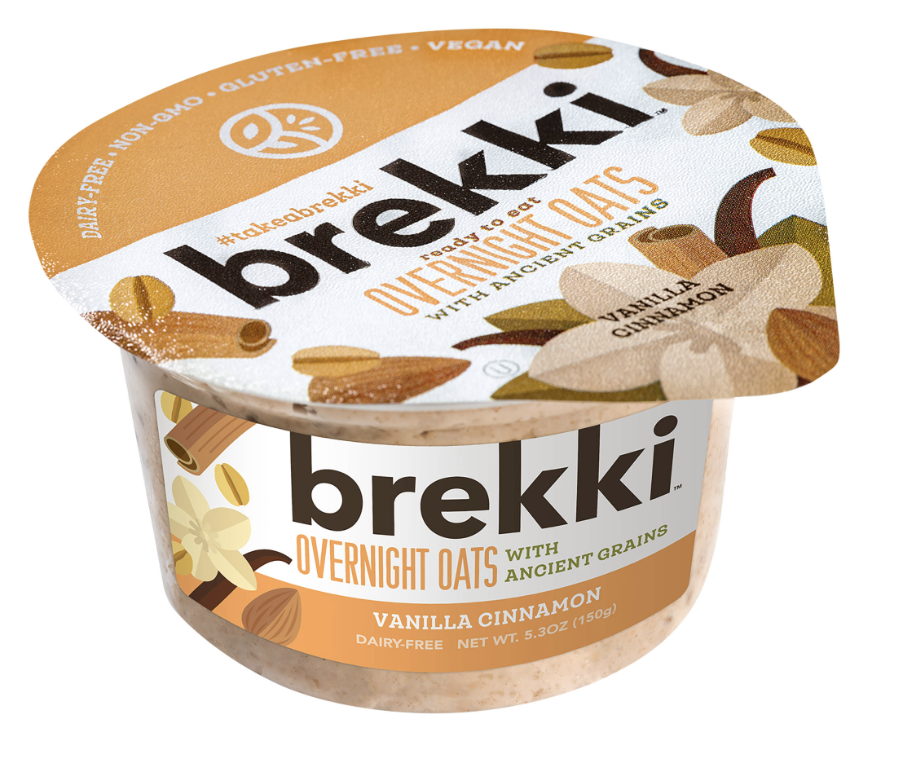 Brekki Ready to Eat Overnight Oats with Ancient Grains, Vanilla Cinnamon - 5.3 Oz