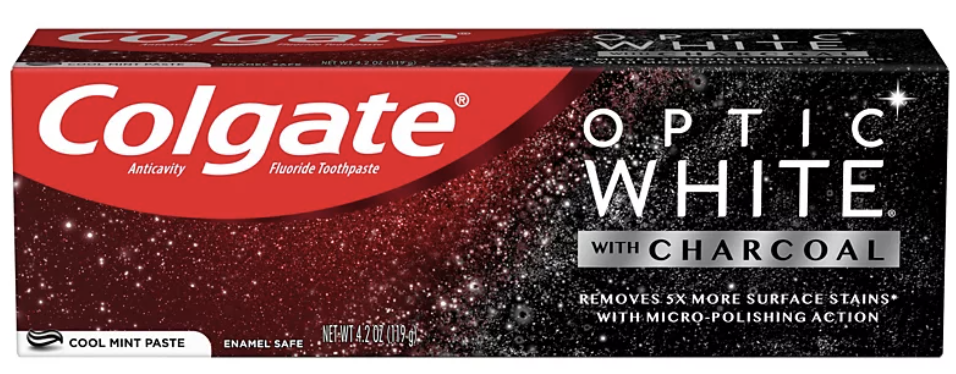 Colgate Optic White Charcoal Whitening Toothpaste Cool Mint - 4.2 Oz