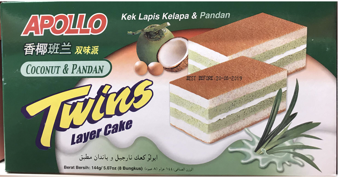 Apollo Coconut & Pandan Twins Layer Cake - 5.07 Oz