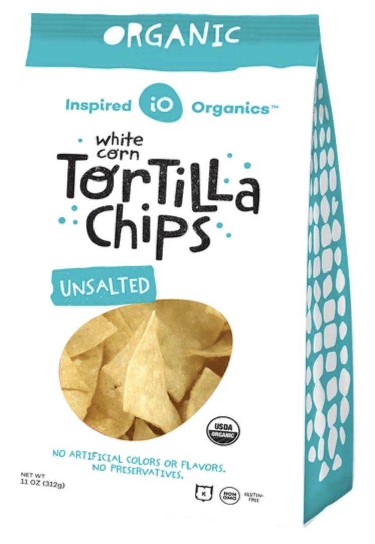 Inspired Organics White Corn Tortilla Chips Unsalted - 11 oz