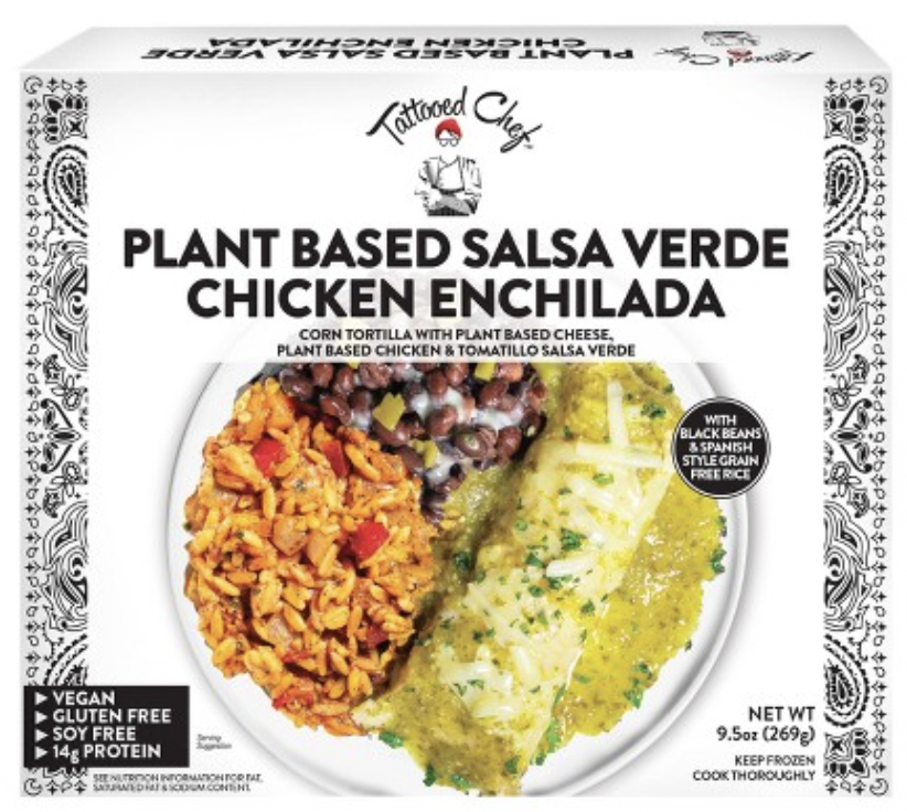 Tattooed Chef Plant Based Salsa Verde Chicken Enchilada Vegan Gluten Free - 9.5 oz