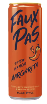 Faux Pas Spicy Mango Margarita - 8.5 Oz Can