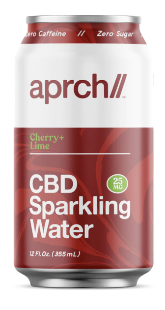 Aprch CBD Sparkling Water 25mg CBD, Cherry + Lime - 12 Fl Oz