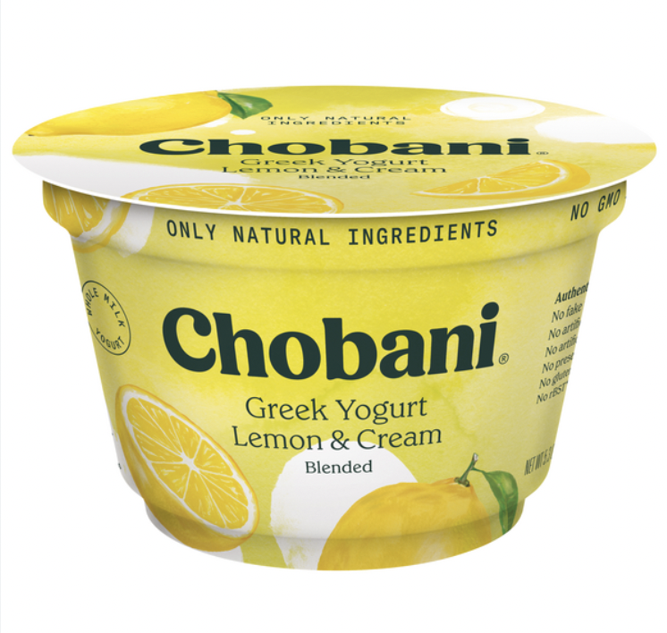 Chobani All Natural Greek Yogurt Lemon & Cream Gluten Free - 5.3 Oz