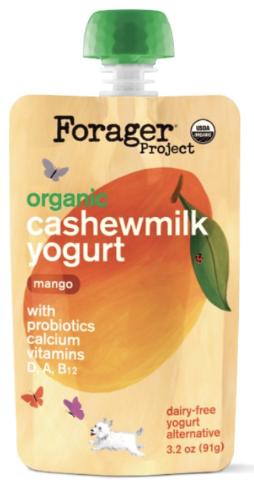 Forager Organic Cashew Yogurt Pouch, Mango - 3.2 Oz
