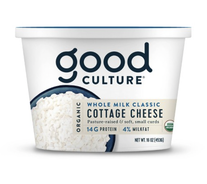 Good Culture Organic Cottage Cheese Whole Milk Classic Gluten Free Keto - 5 Oz
